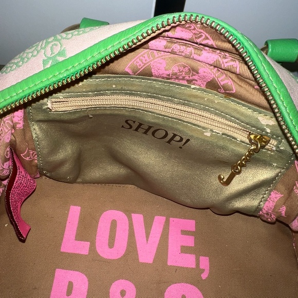 RARE Vintage Green & Pink Juicy Couture Bowler Bag Purse Satchel y2k preloved - Picture 8 of 9